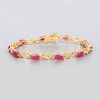 Ruby Bracelet 4.98 Carats 10K Yellow Gold