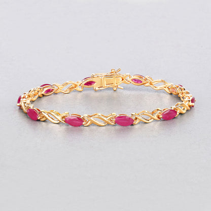 Ruby Bracelet 4.98 Carats 10K Yellow Gold