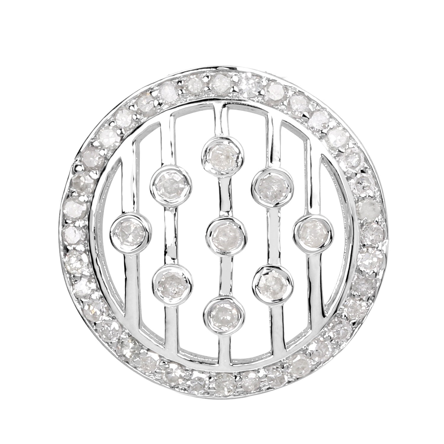 Diamond Pendant 0.5 Carats Sterling Silver