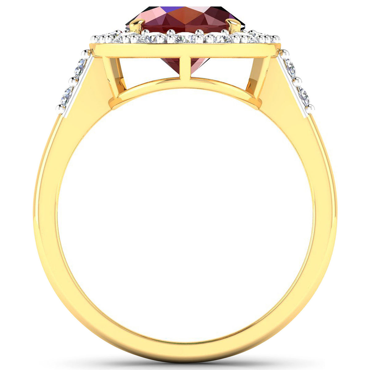 Ruby Ring With Diamonds 3.22 Carats 14K Yellow Gold