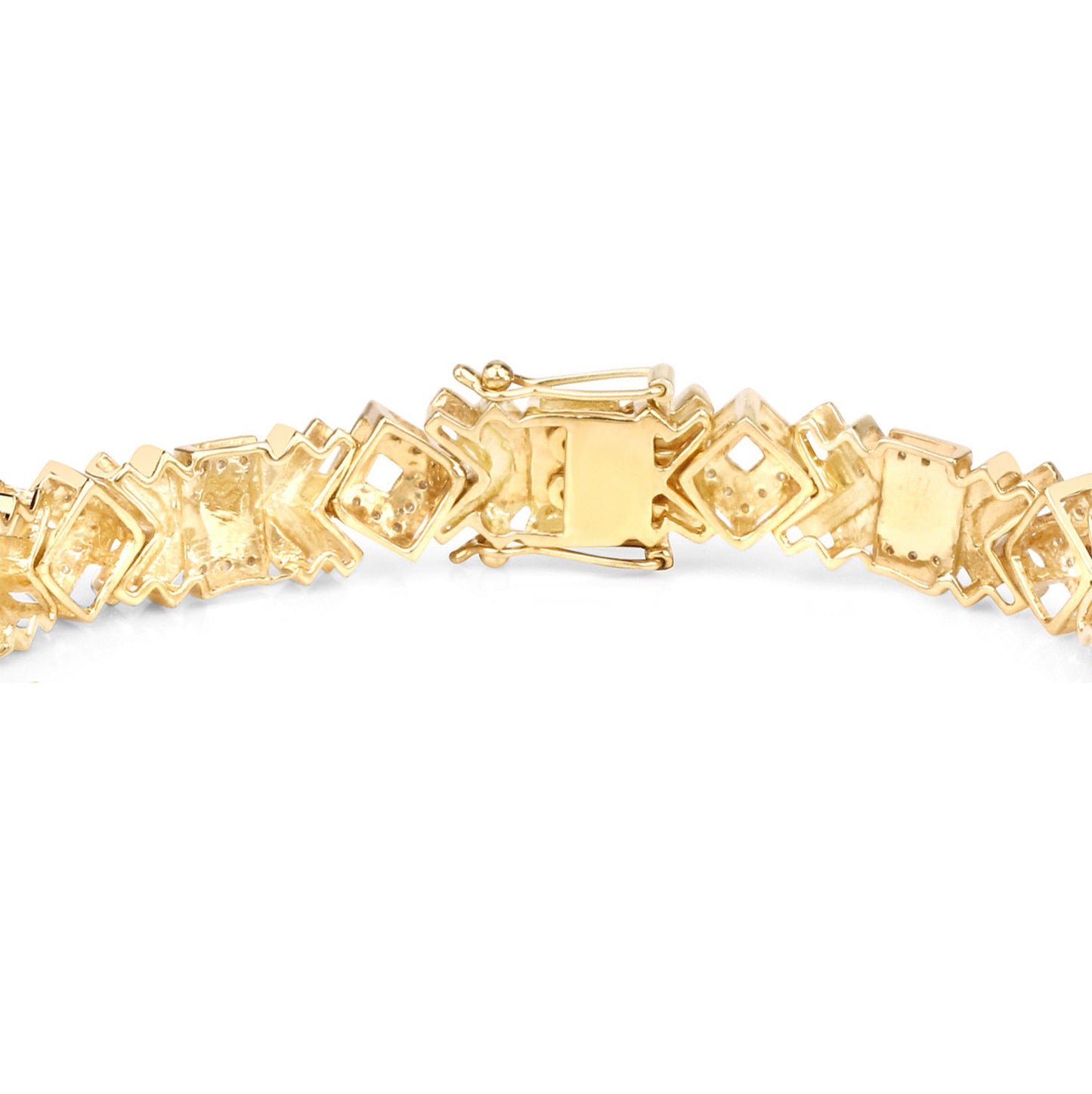 Diamond Cocktail Bracelet 14K Yellow Gold Plated Sterling Silver 9 Inches