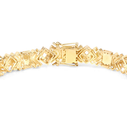 Diamond Cocktail Bracelet 14K Yellow Gold Plated Sterling Silver 9 Inches