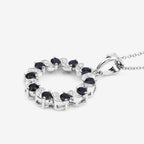 Blue Sapphire Pendant With White Topaz 1.26 Carats Sterling Silver