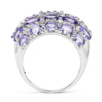 Tanzanite Ring With White Topaz 7.24 Carats Sterling Silver