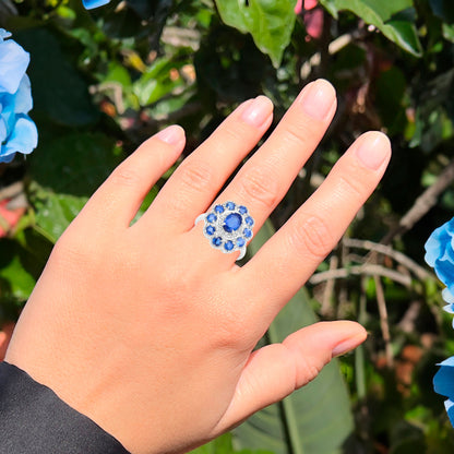 Natural Kyanite Cocktail Ring 2.50 Carats Sterling Silver