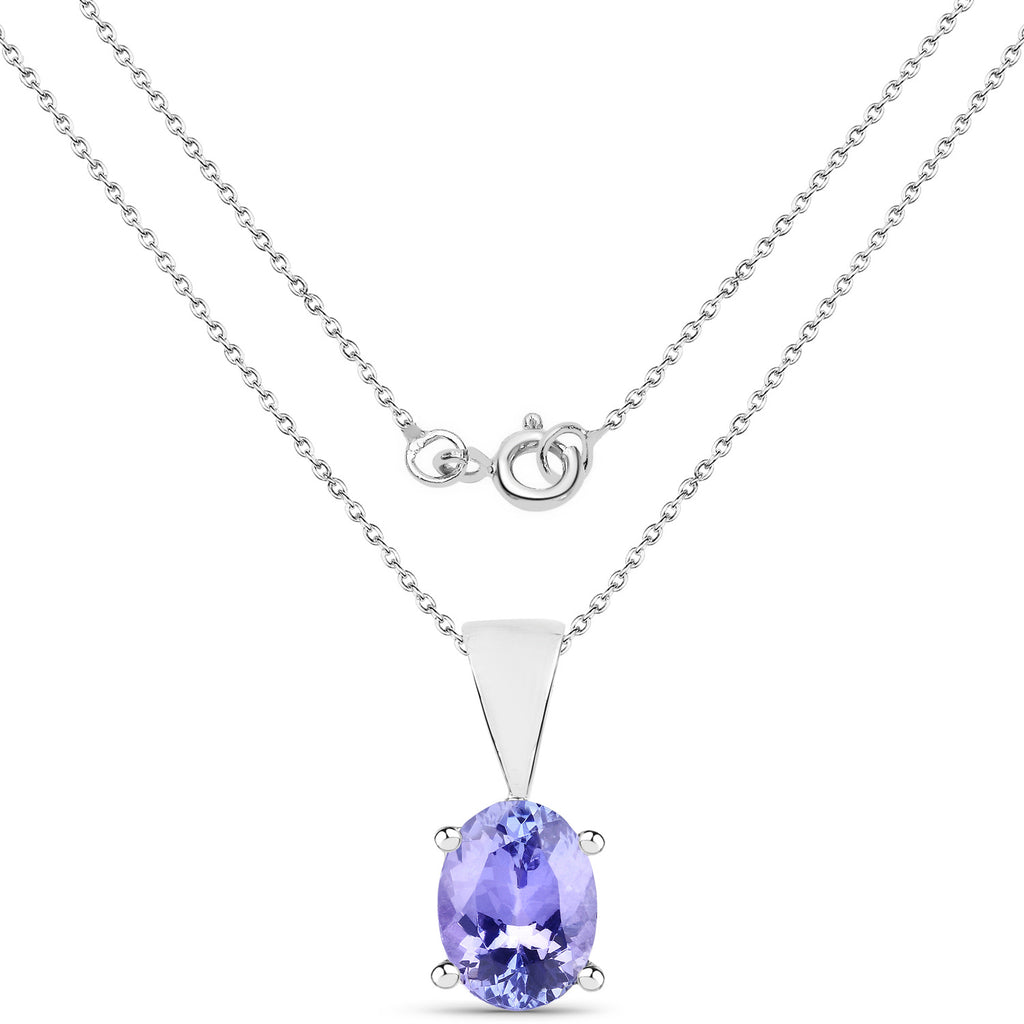 Tanzanite Pendant 1.14 Carats Sterling Silver