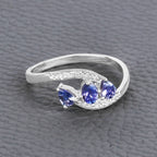 Tanzanite Ring With Diamonds 0.46 Carats 14K White Gold