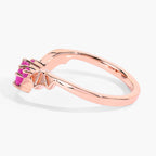 Ruby Bat Ring 0.32 Carats Gold Plated Silver