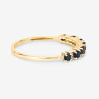 Blue Sapphire Ring With Diamonds 0.34 Carats 14K Yellow Gold