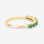 Zambian Emerald Ring With Diamonds 0.32 Carats 14K Yellow Gold