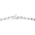 Blue Sapphire Tennis Bracelet 2.2 Carats Sterling Silver