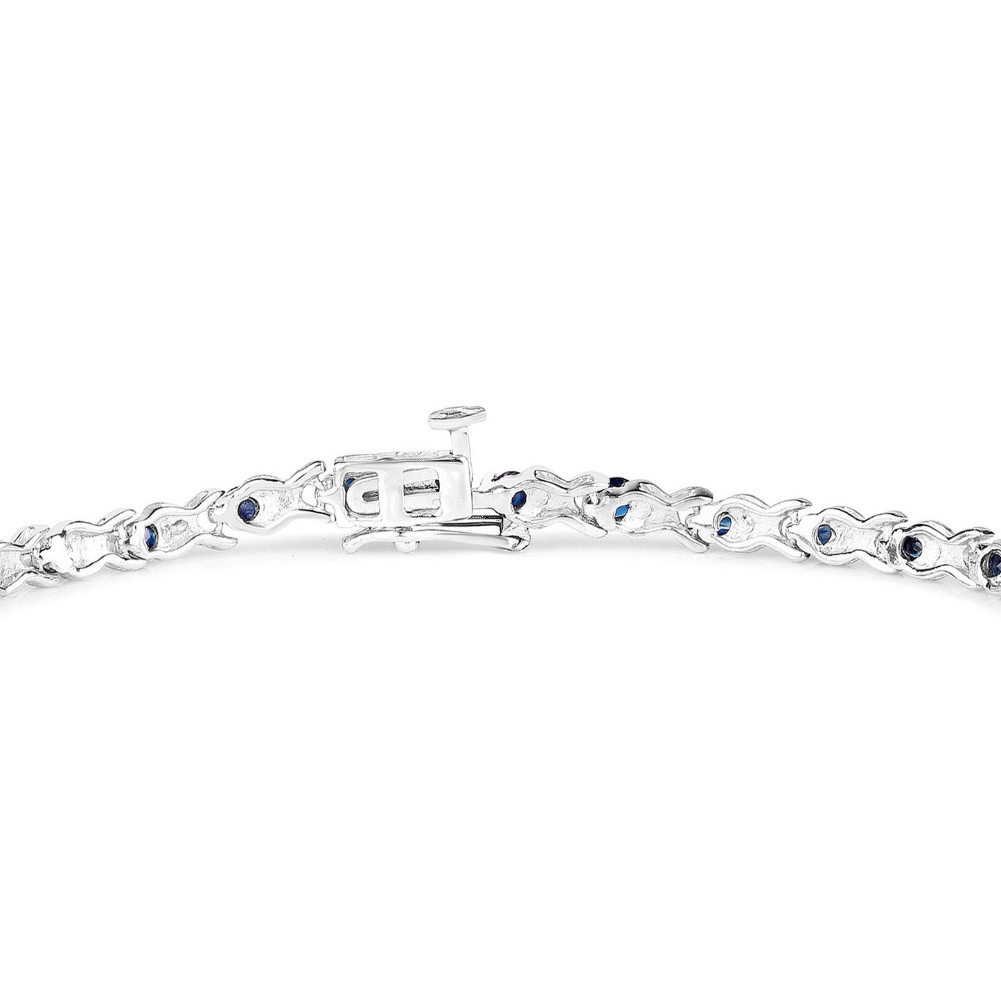 Blue Sapphire Tennis Bracelet 2.2 Carats Sterling Silver