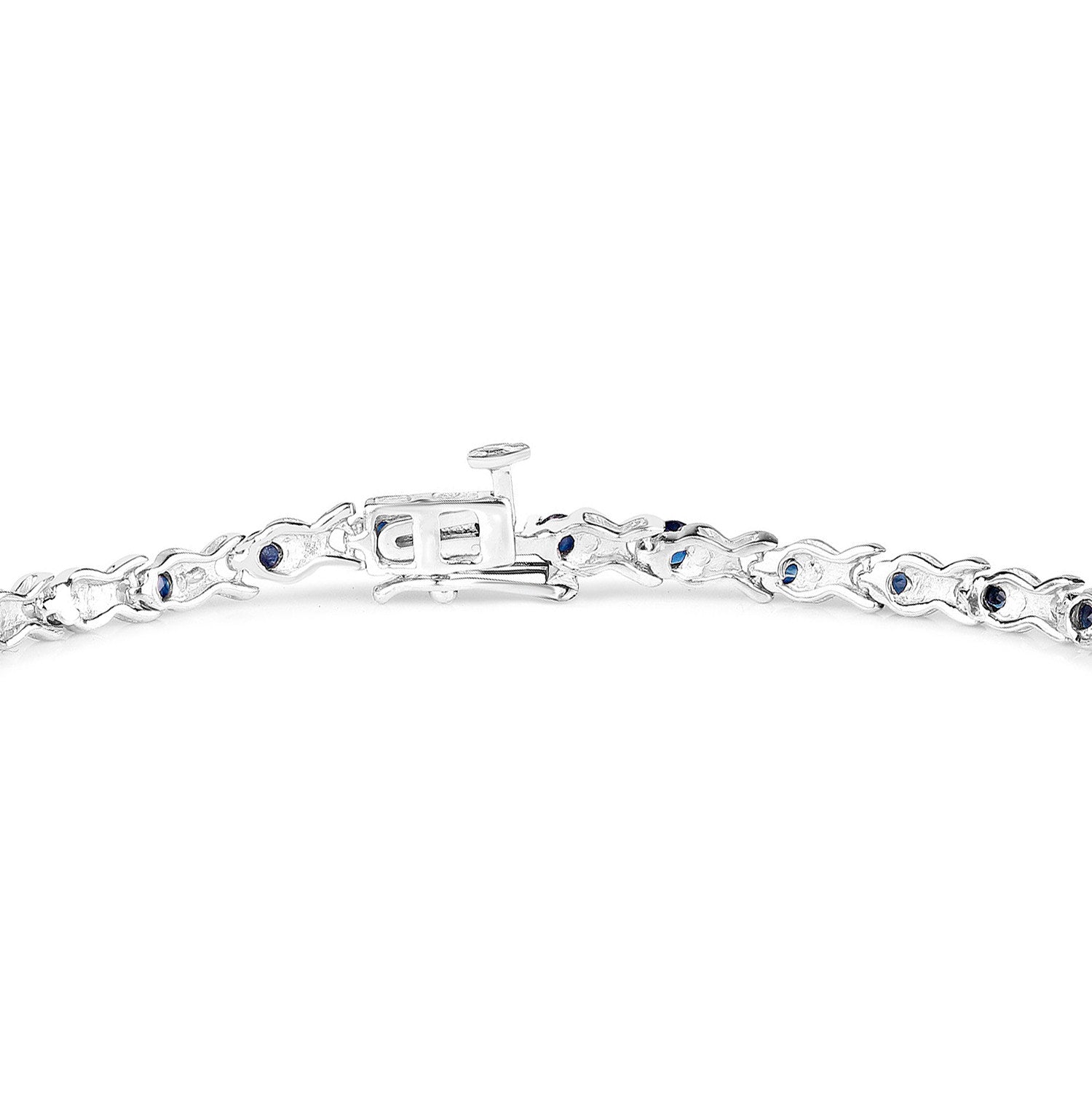 Blue Sapphire Tennis Bracelet 2.2 Carats Sterling Silver