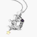 Garnet Flying Witch Pendant 0.3 Carats Sterling Silver