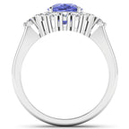 Tanzanite Ring With Diamonds 2.6 Carats 14K White Gold