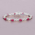 Ruby Bracelet 4.98 Carats 10K White Gold