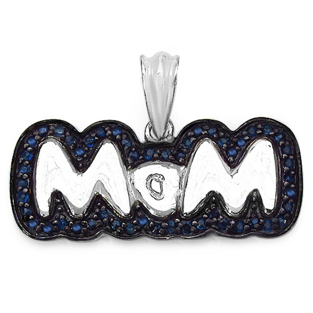 Blue Sapphire Pendant 1 Carats Sterling Silver