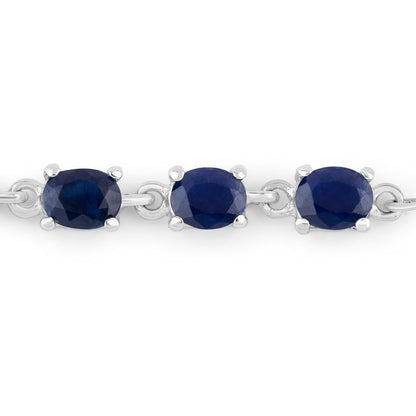 Blue Sapphire Bracelet 2.02 Carats Sterling Silver