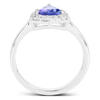 Tanzanite Ring With White Topaz 1 Carats Sterling Silver