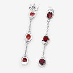 Garnet Earrings 2.68 Carats Sterling Silver