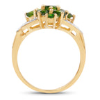 Chrome Diopside Ring 1.44 Carats Gold Plated Silver