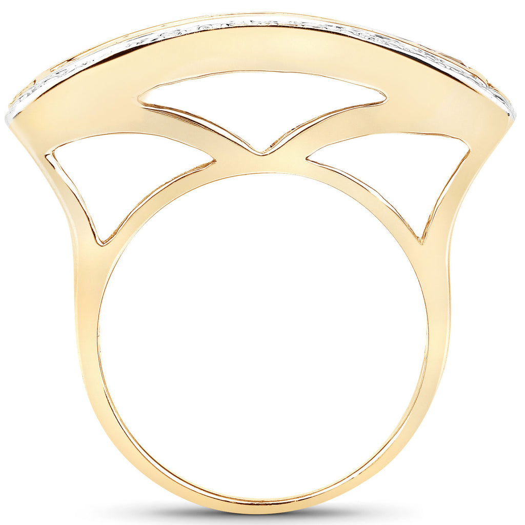 Yellow Sapphire Ring 1.06 Carats Gold Plated Silver