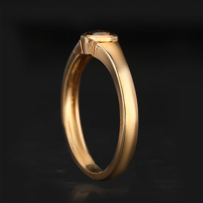 Red Diamond Ring 0.33 Carats 9K Yellow Gold