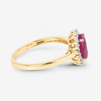 Ruby Ring With Diamonds 1.54 Carats 10K Yellow Gold
