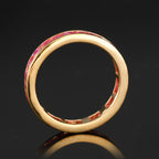 Natural Ruby Eternity Band Ring 2.86 Carats Gold Plated Silver
