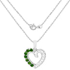 Chrome Diopside Heart Pendant 0.82 Carats Sterling Silver