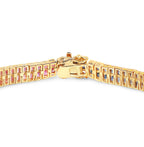 Multicolor Sapphire Bracelet Pink Blue White 9.52 Carats 14K Yellow Gold Plated