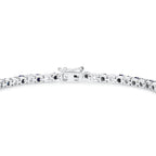 Blue Sapphire Bracelet White Topaz 6.86 Carats Sterling Silver
