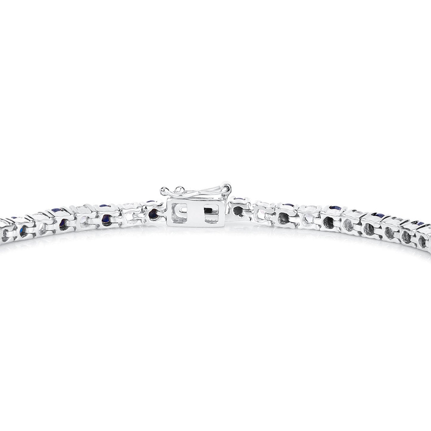 Blue Sapphire Bracelet White Topaz 6.86 Carats Sterling Silver