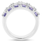 Tanzanite Ring With White Topaz 2.03 Carats Sterling Silver