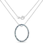 Blue Sapphire Pendant 3.18 Carats Sterling Silver