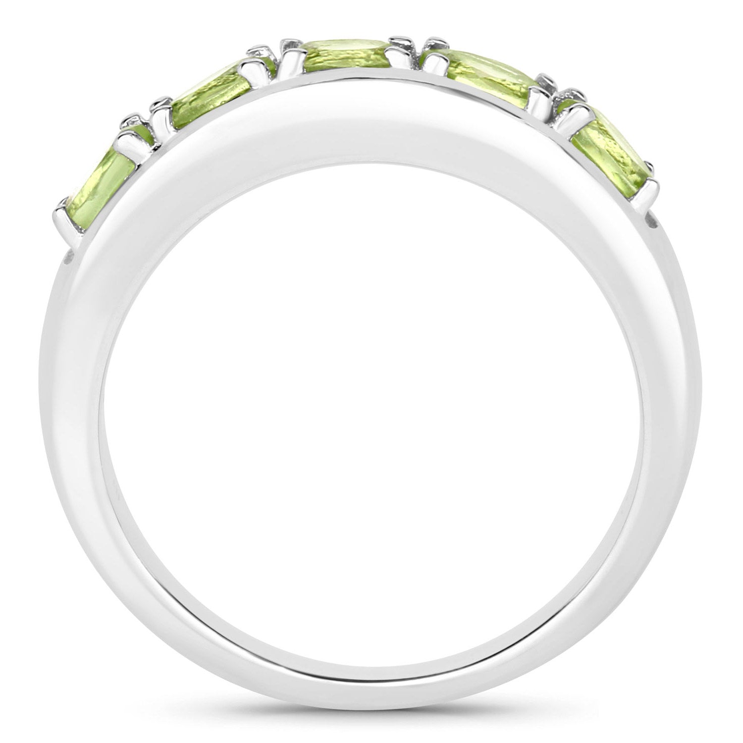 Peridot Ring 0.84 Carats Sterling Silver