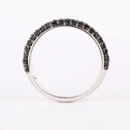Natural Black Spinel Band Ring 1.34 Carats Sterling Silver