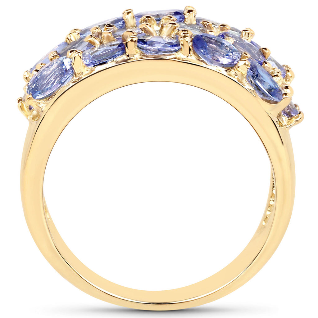 Tanzanite Ring 2.7 Carats Gold Plated Silver