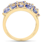 Tanzanite Ring 2.7 Carats Gold Plated Silver
