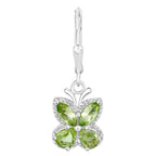 Peridot Butterfly Earrings 2.26 Carats Sterling Silver