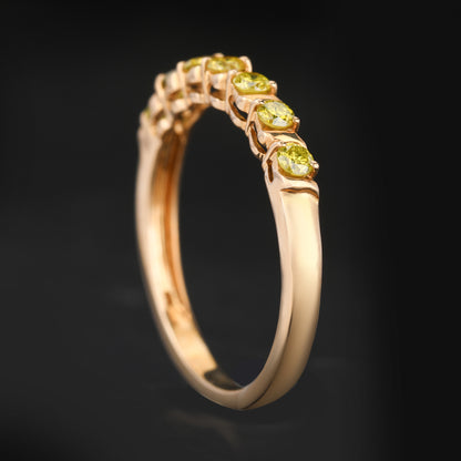 Yellow Diamond Ring 0.31 Carats 9K Yellow Gold