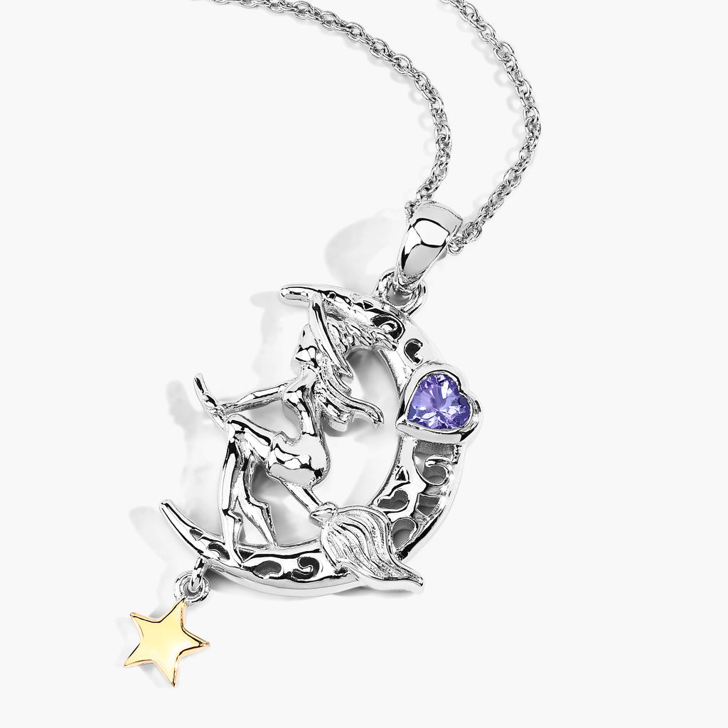 Tanzanite Witch Pendant 0.18 Carats Sterling Silver