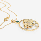 Emerald Bull Pendant 0.22 Carats Gold Plated Silver