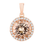 Morganite Pendant With Diamonds 3.58 Carats 14K Rose Gold