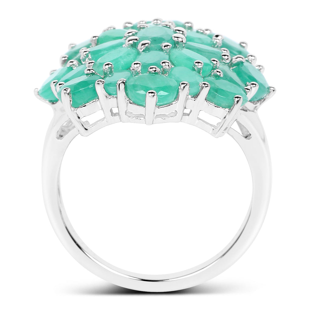 Emerald Ring 5.64 Carats Sterling Silver