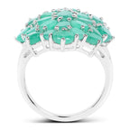 Emerald Ring 5.64 Carats Sterling Silver