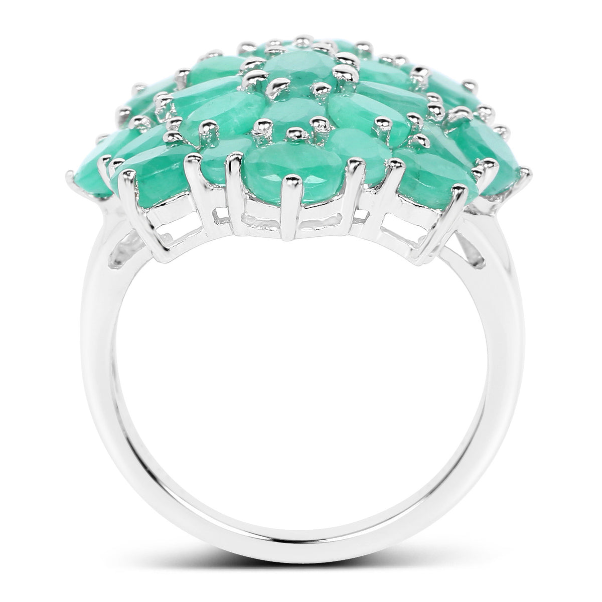 Emerald Ring 5.64 Carats Sterling Silver