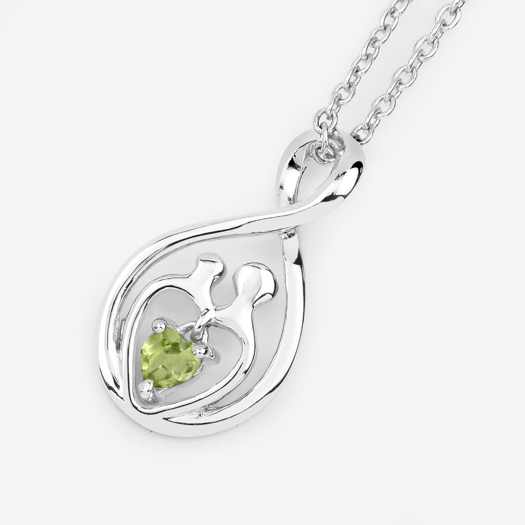 Peridot Mom Pendant 0.14 Carats Sterling Silver