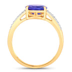 Tanzanite Ring With Diamonds 2.64 Carats 14K Yellow Gold