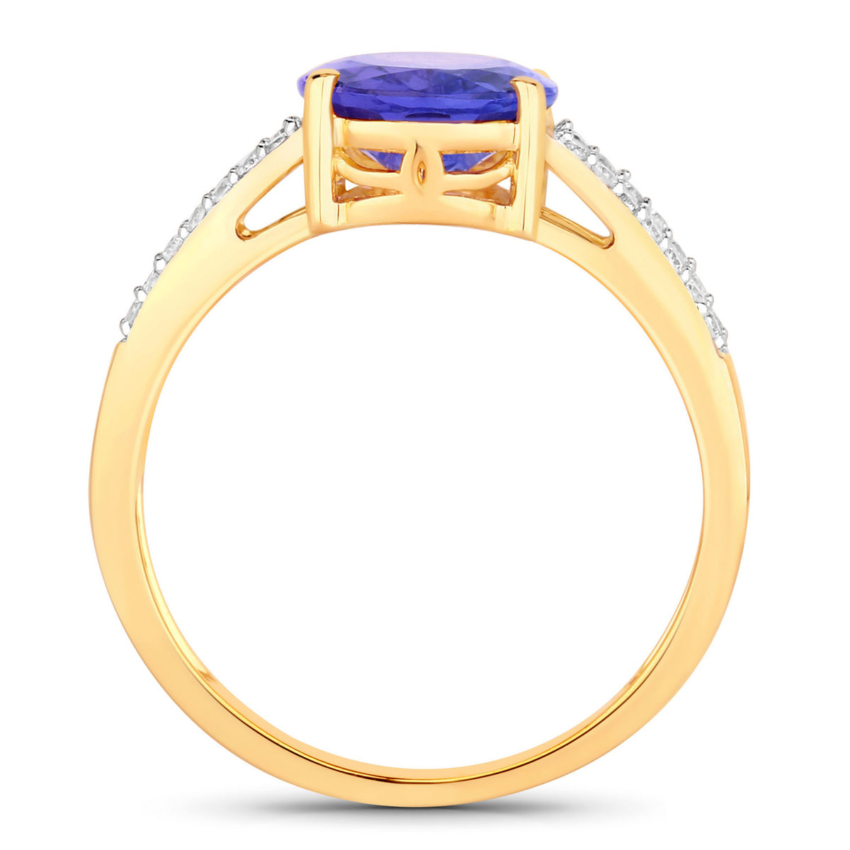 Tanzanite Ring With Diamonds 2.64 Carats 14K Yellow Gold